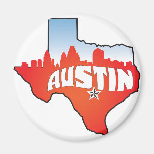 Austin Texas Cityscape Magnet