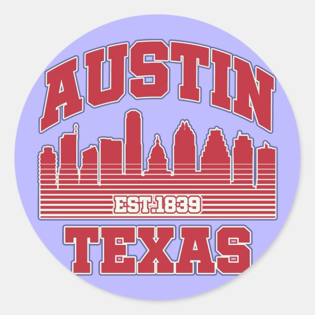 Austin,Texas Classic Round Sticker (Front)