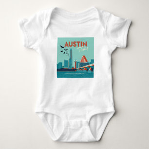 Austin, Texas   Congress Avenue Bridge Baby Bodysuit