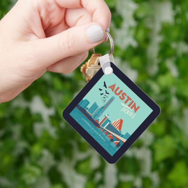 Austin, Texas | Congress Avenue Bridge Key Ring (Hand)