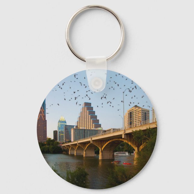 Austin, Texas Congress Bridge Bats Key Ring (Front)