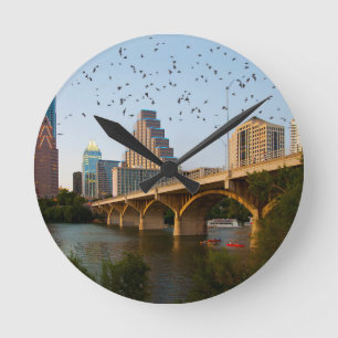 Austin, Texas Congress Bridge Bats Round Clock