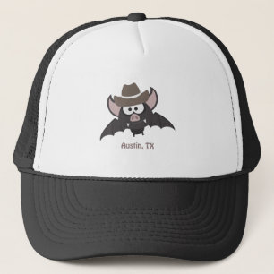 Austin Texas Cute Cartoon Cowboy Bat Trucker Hat