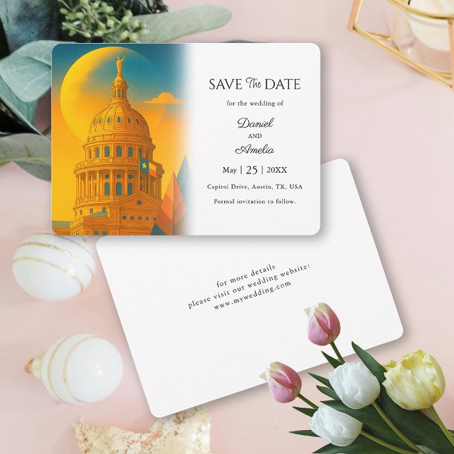 Austin Texas Destination Wedding Save the Date   (Austin Texas Destination Save the Date)