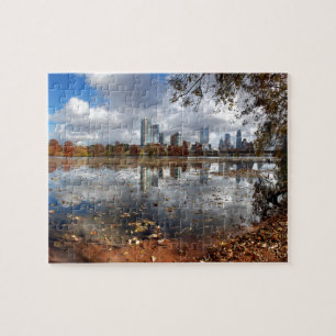 Austin Texas Downtown Skyline from Ladybird Lake Jigsaw Puzzle