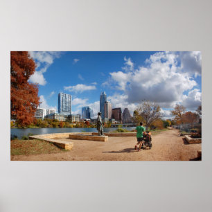 Austin Texas Downtown Skyline - Ladybird Lake Poster