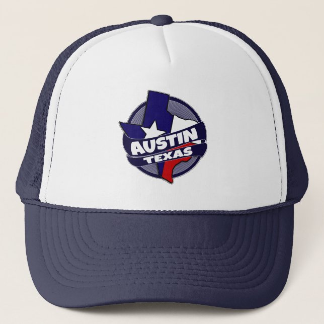 Austin Texas flag burst trucker hat (Front)