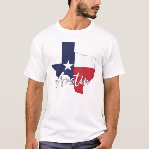 Austin, Texas Flag Map Men's White T-Shirt