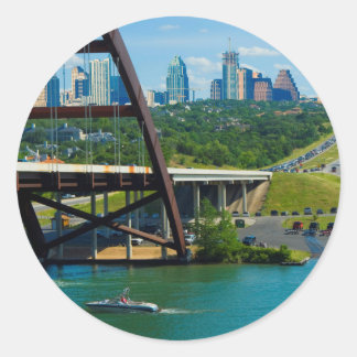 Austin, Texas from 360 Bridge Classic Round Sticker