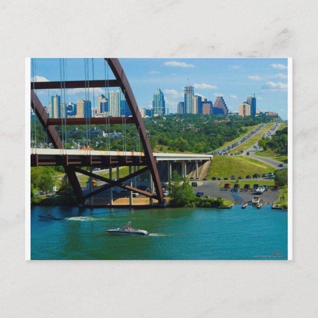 Austin, Texas from 360 Bridge Postcard (Front)
