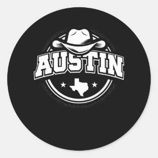 Austin Texas Graphic Print Classic Round Sticker