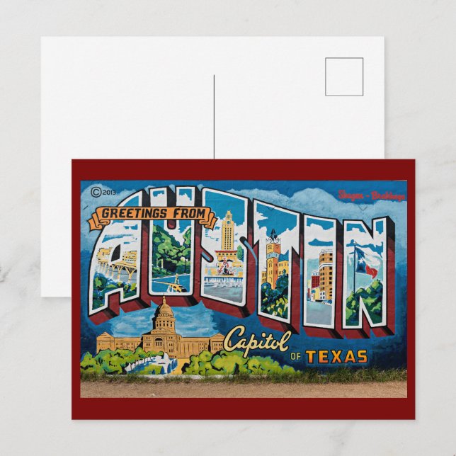 Austin, Texas Greetings Postcard (Front/Back)