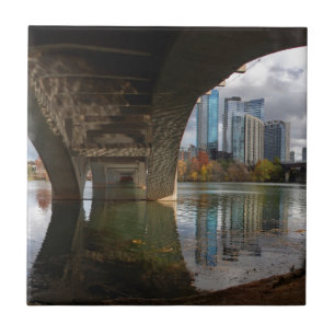 Austin Texas Ladybird Lake Trail Pedestrian Bridge Ceramic Tile