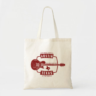 Austin Texas Live Music Guitar Tote Bag