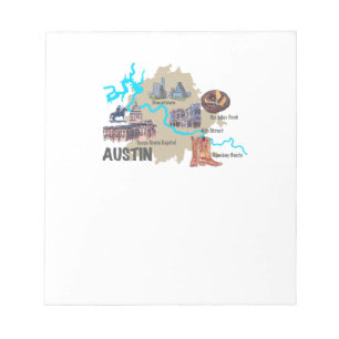 Austin Texas Map Notepad