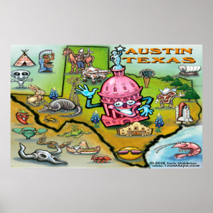 Austin TEXAS Map Poster