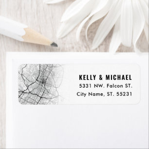 Austin, Texas Map Themed   Return Label Return Address Label