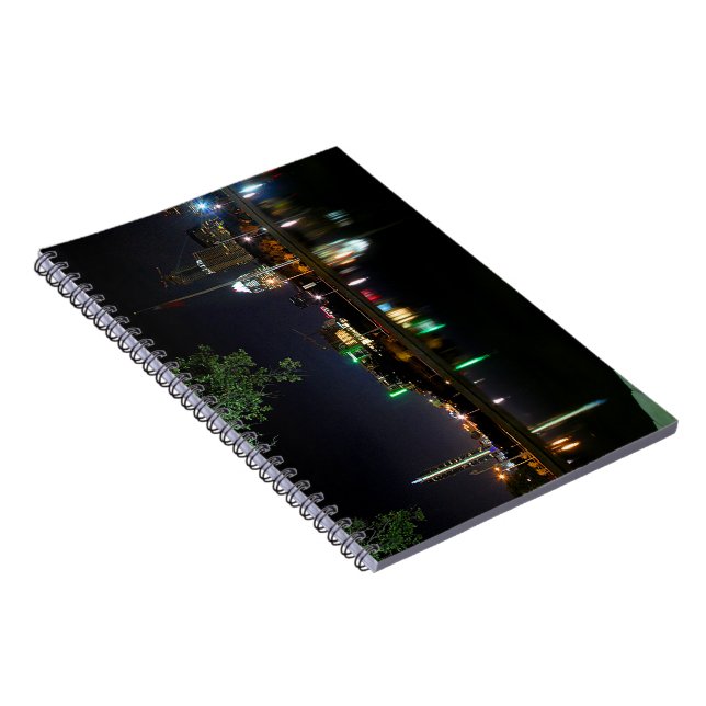 Austin Texas Night Skyline 1 Notebook (Right Side)