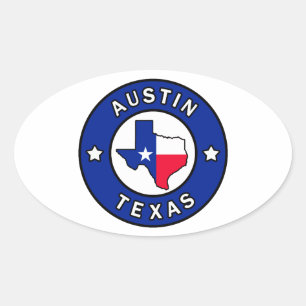 Austin Texas Oval Sticker