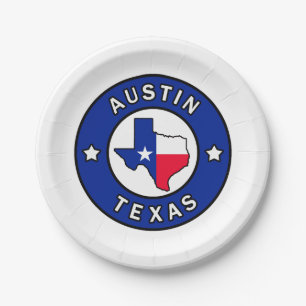 Austin Texas Paper Plate