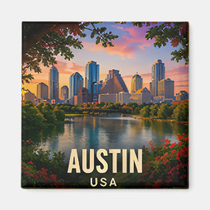 Austin Texas Riverfront Travel Souvenir Magnet
