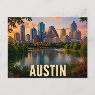 Austin Texas Riverfront Travel Souvenir Postcard