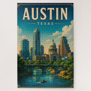 Austin Texas Skyline and Riverfront Jigsaw Puzzle