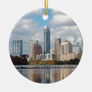 Austin Texas Skyline Ceramic Tree Decoration