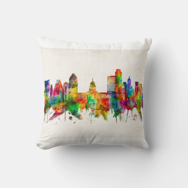 Austin Texas Skyline Cushion (Front)
