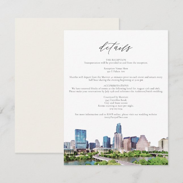 AUSTIN TEXAS Skyline Details Insert Card (Front/Back)