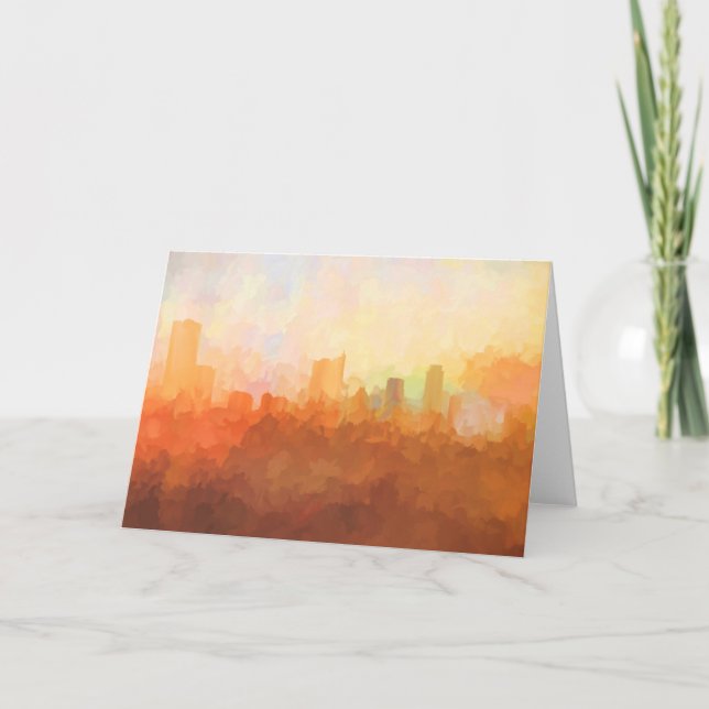 AUSTIN, TEXAS SKYLINE-In the Clouds-Greeting Card (Front)