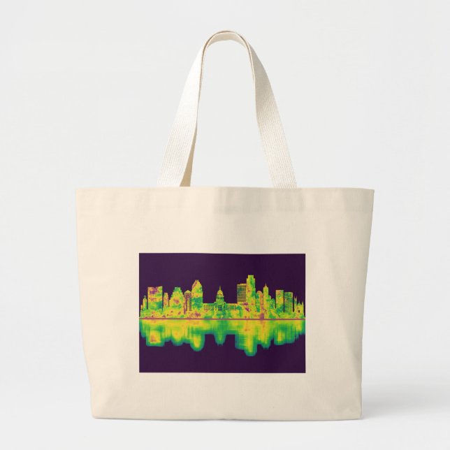 Austin Texas Skyline Large Tote Bag (Front)