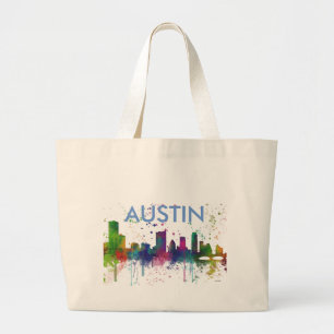 AUSTIN TEXAS SKYLINE LARGE TOTE BAG