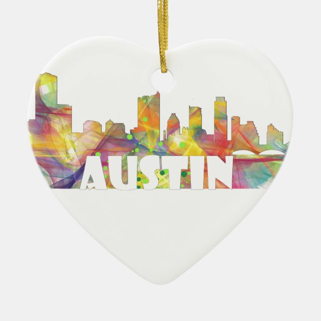 AUSTIN TEXAS SKYLINE MCLR2 CERAMIC ORNAMENT (Front)