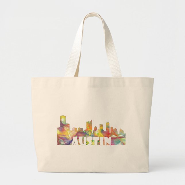 AUSTIN TEXAS SKYLINE MCLR2 LARGE TOTE BAG (Front)