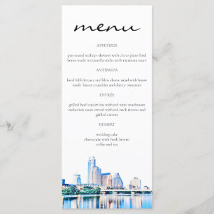 Austin Texas Skyline Menu