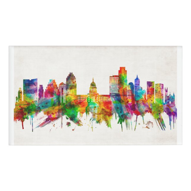 Austin Texas Skyline Name Tag (Front)