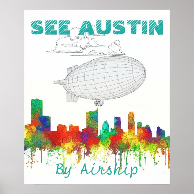 Austin Texas Skyline-SG Poster (Front)