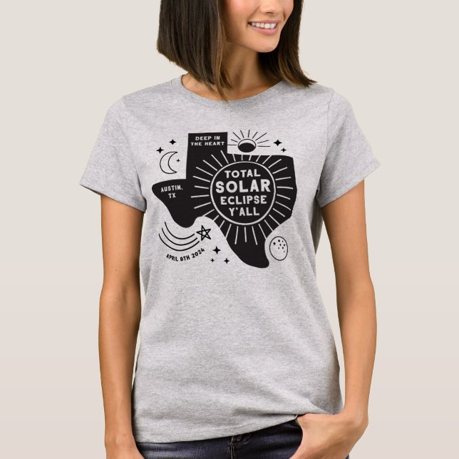 Austin Texas Solar Eclipse T-Shirt (Front)