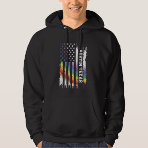 Austin Texas United States Distressed Rainbow w US Hoodie