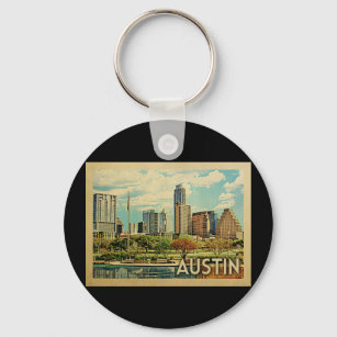 Austin Texas Vintage Travel Key Ring