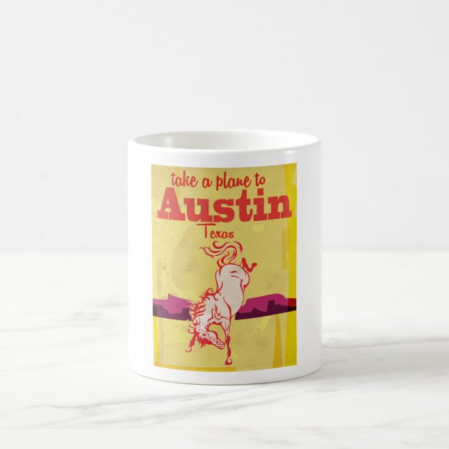 Austin Texas vintage travel poster Coffee Mug (Center)