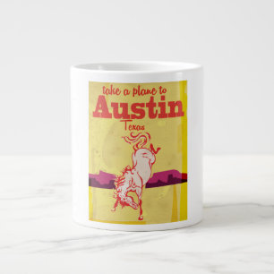 Austin Texas vintage travel poster Large Coffee Mug