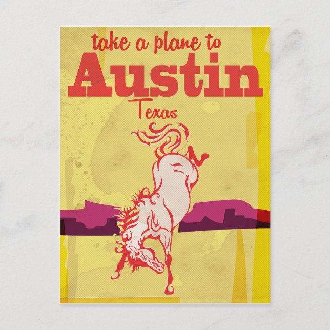 Austin Texas vintage travel poster Postcard (Front)