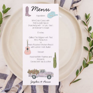 Austin Texas  Watercolor design  Menu