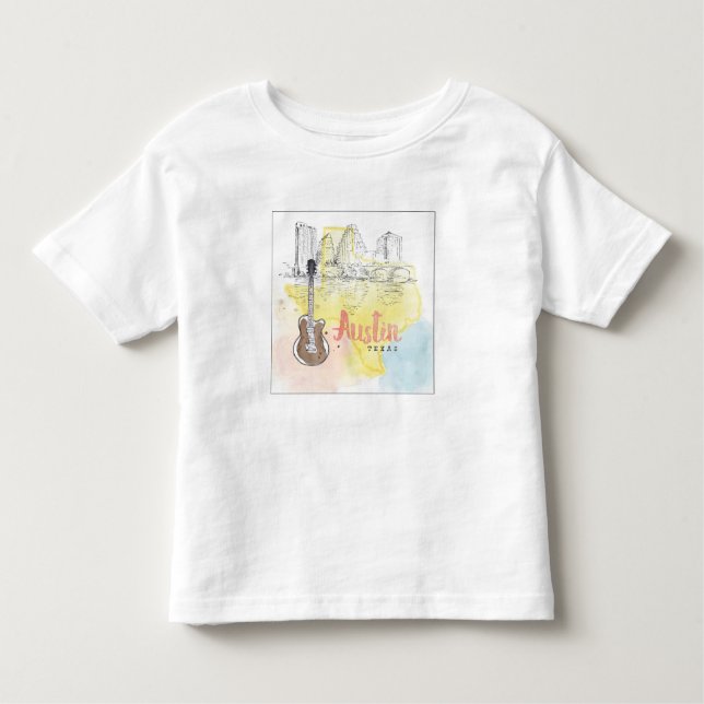 Austin,Texas | Watercolor Sketch Toddler T-Shirt (Front)