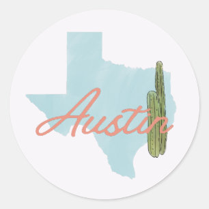 austin texas wedding  classic round sticker