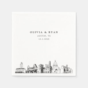 Austin Texas Wedding Cocktail Napkin