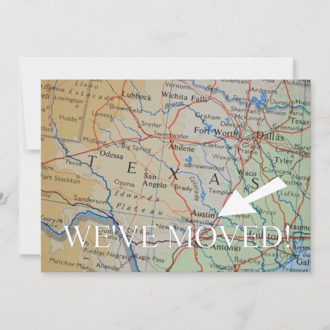 Austin, Texas We've Moved New Address Announcement (Front)