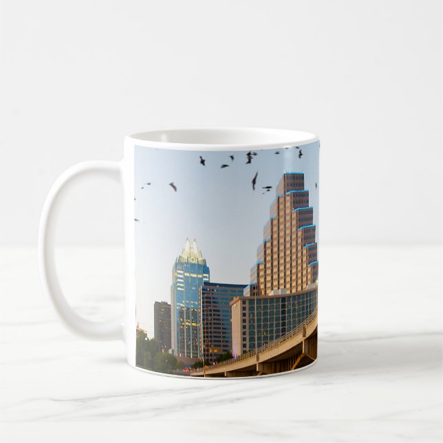Austin, Texas with Bats Ceramic Ornament Coffee Mug (Left)